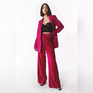 Nasty Gal Crushed Velvet Wide Leg Pants